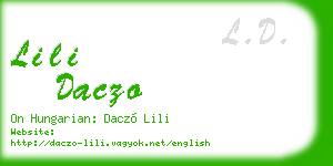 lili daczo business card