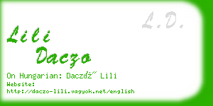 lili daczo business card